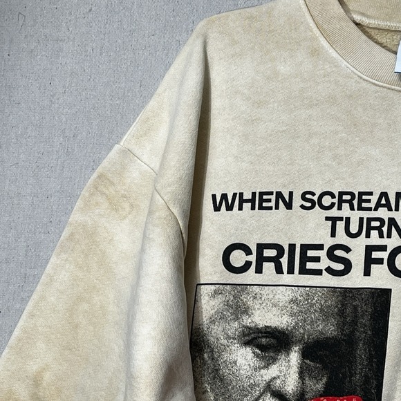 Online Ceramics x A24 X Wet Nightmare Crewneck Sweatshirt Size L Khaki - Picture 7 of 15